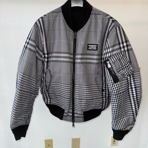 Burberry Reversable Men's Black and Gray Checkered Bomber Jacket
